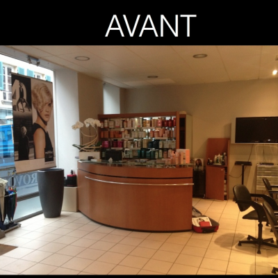 Avant salon de coiffure 