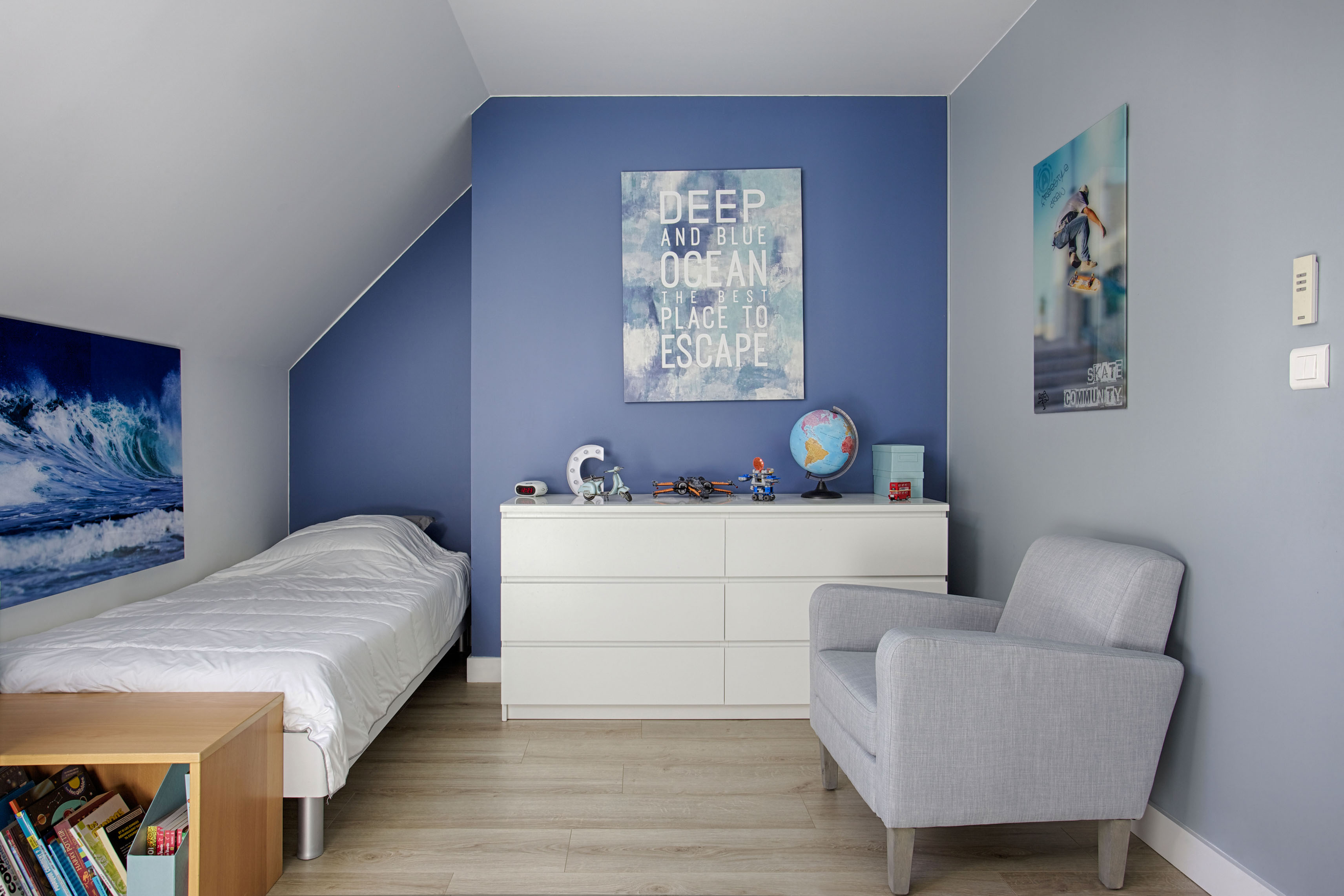 Du bleu pour une chambre d'enfant par Peggy Guezello 1001 idées