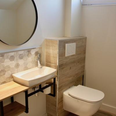 Modernisation d'une maison avec cuisine ilot et verriere