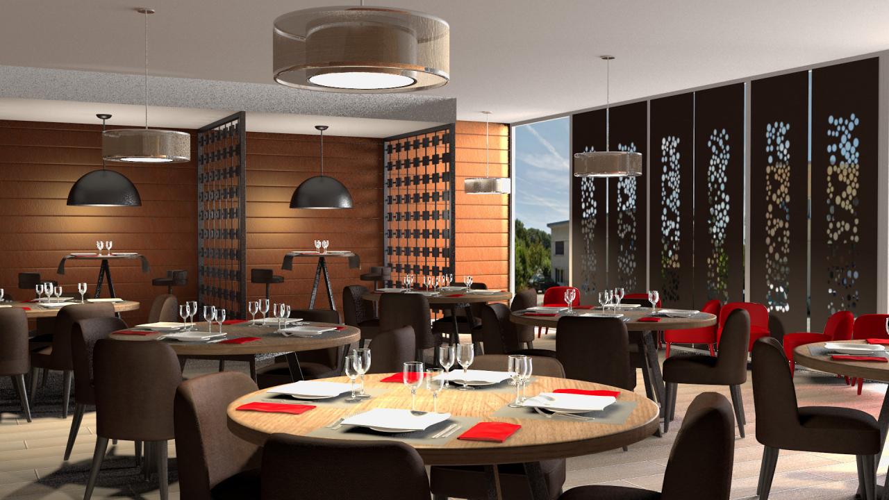 Restaurant contemporain et chic