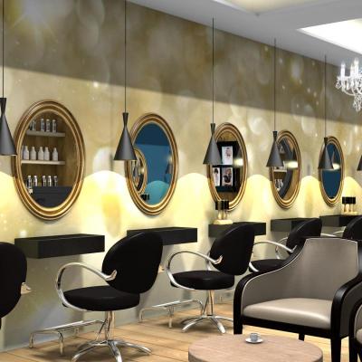 Salon de coiffure chic et moderne: poste de coiffage