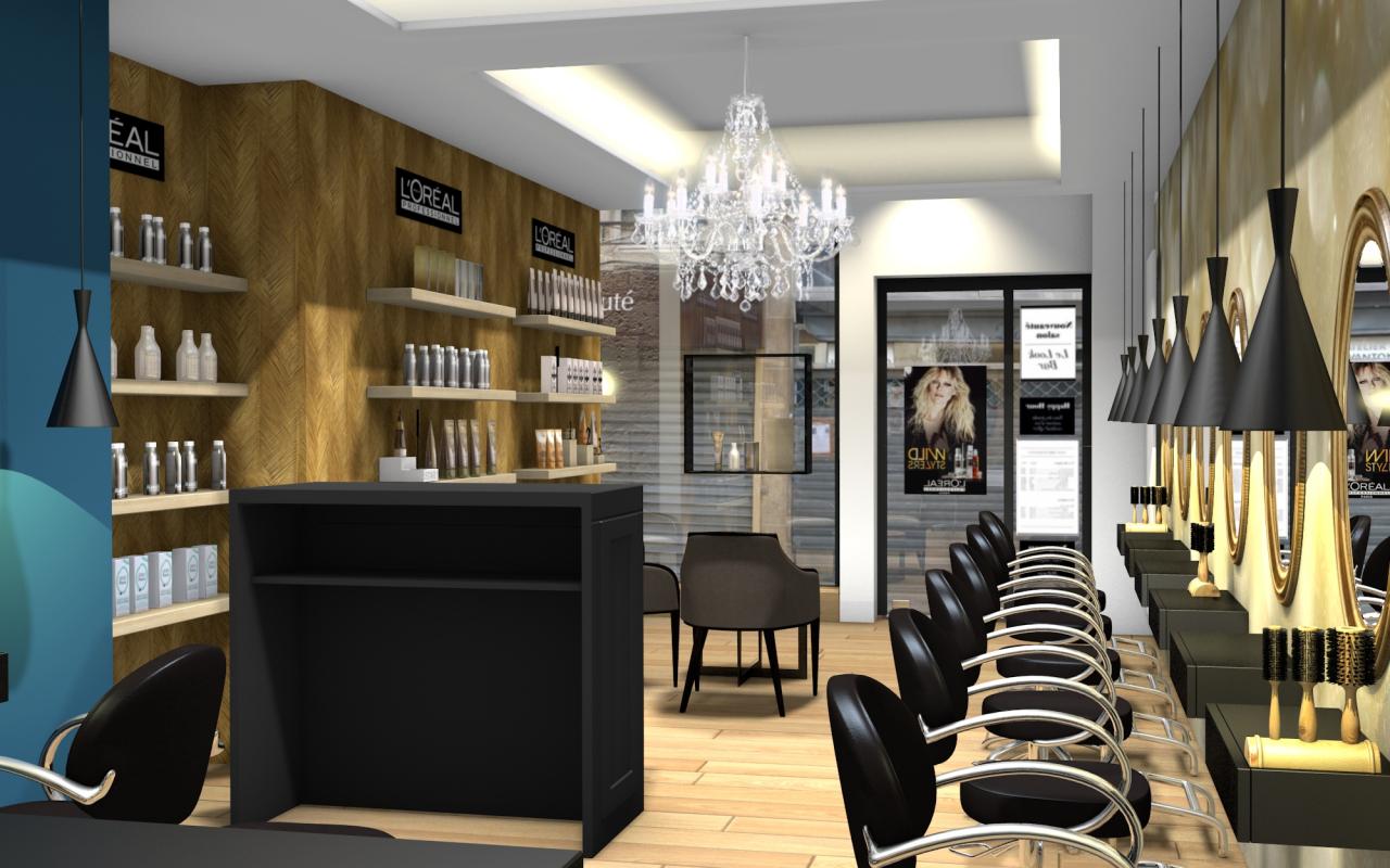 Salon de coiffure chic et moderne