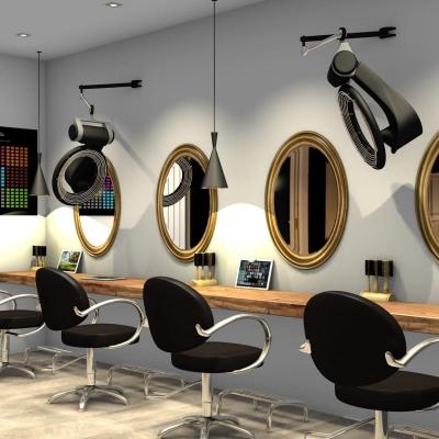 Salon de coiffure chic et moderne: zone technique