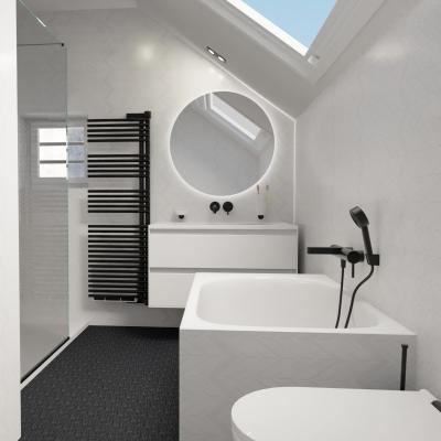 Salle de bain noir et blanc