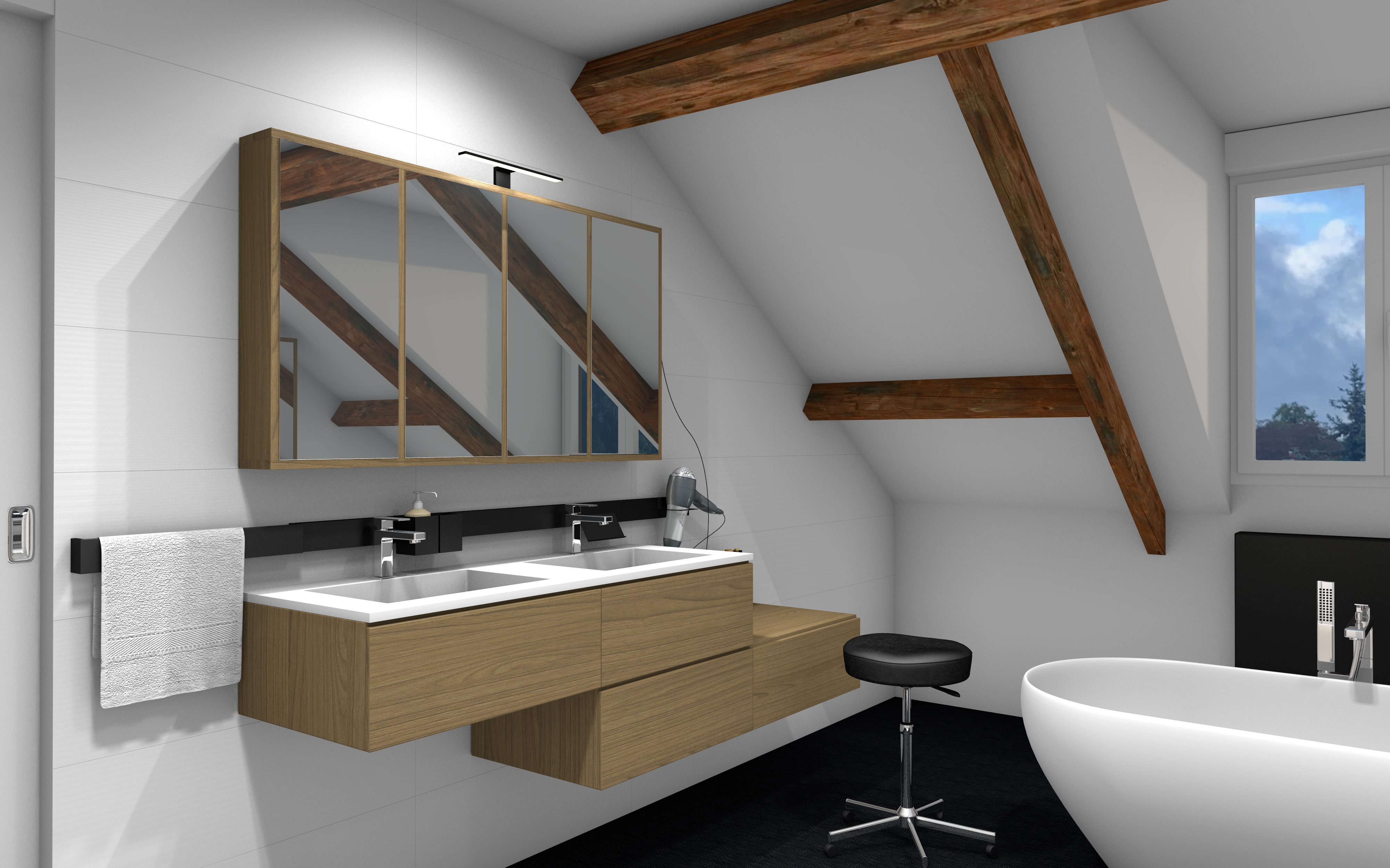 3D Transforamation entres, séjour, cuisine, chambre et salle de bains 