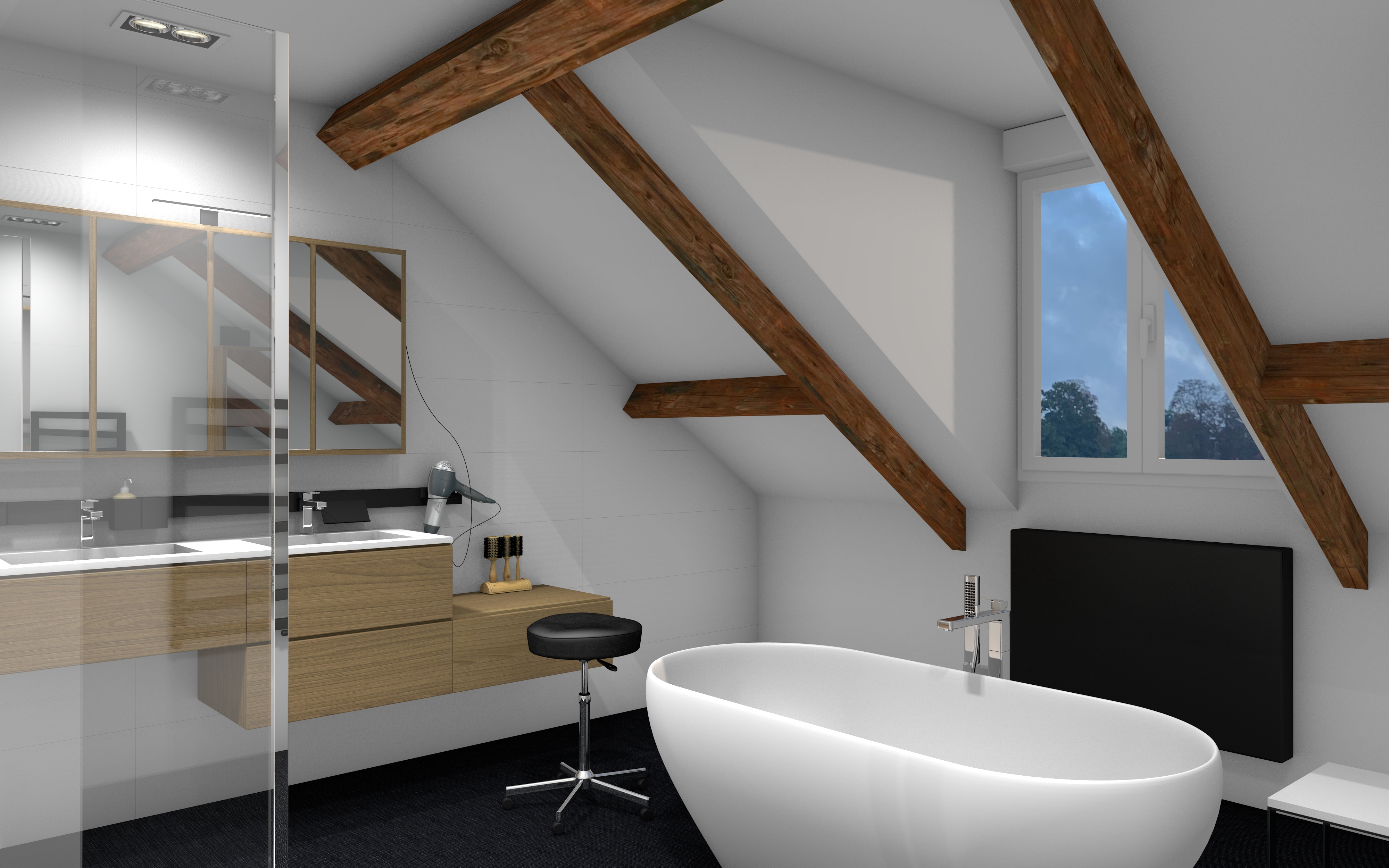 3D Transforamation entres, séjour, cuisine, chambre et salle de bains 