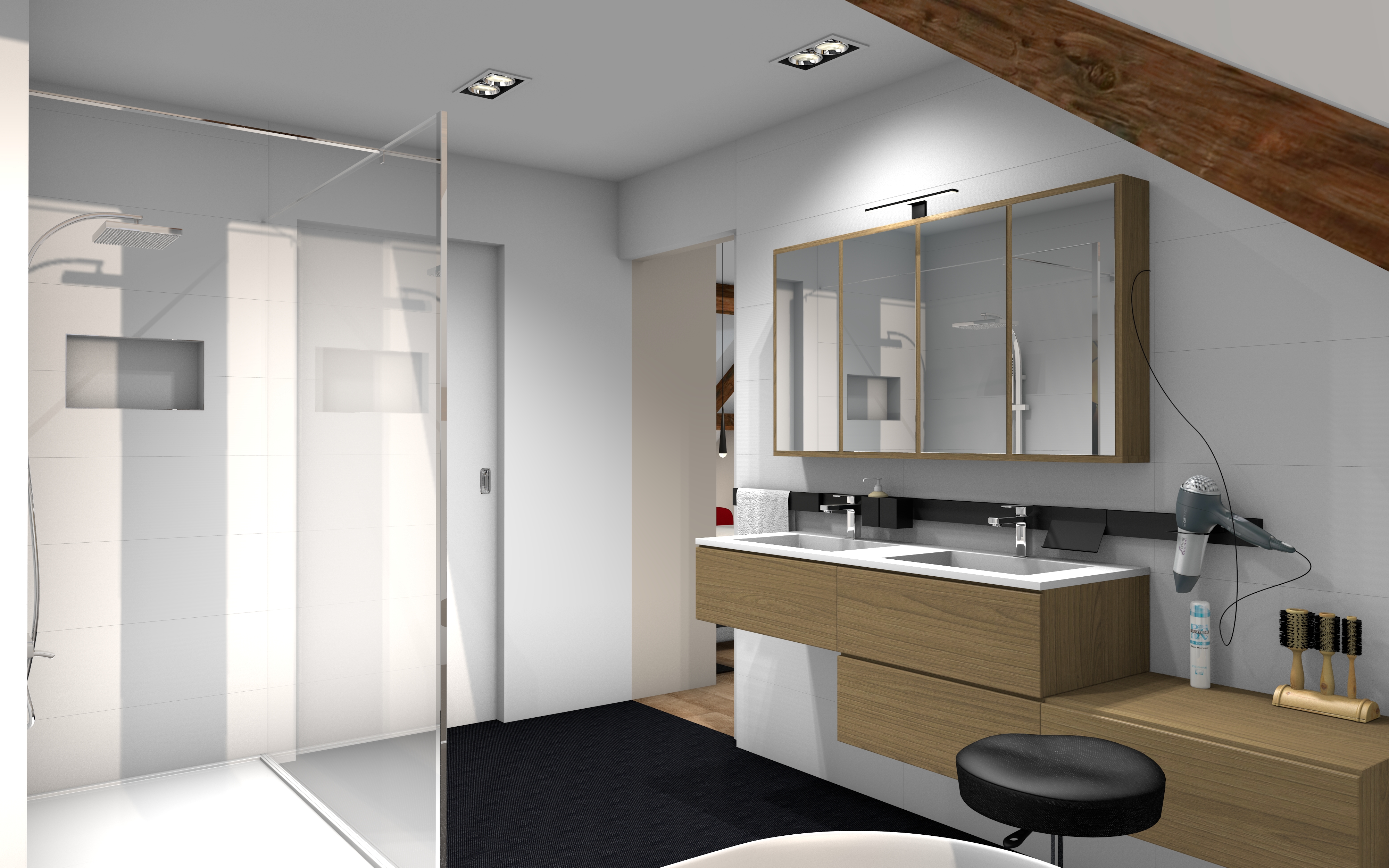 3D Transforamation entres, séjour, cuisine, chambre et salle de bains 