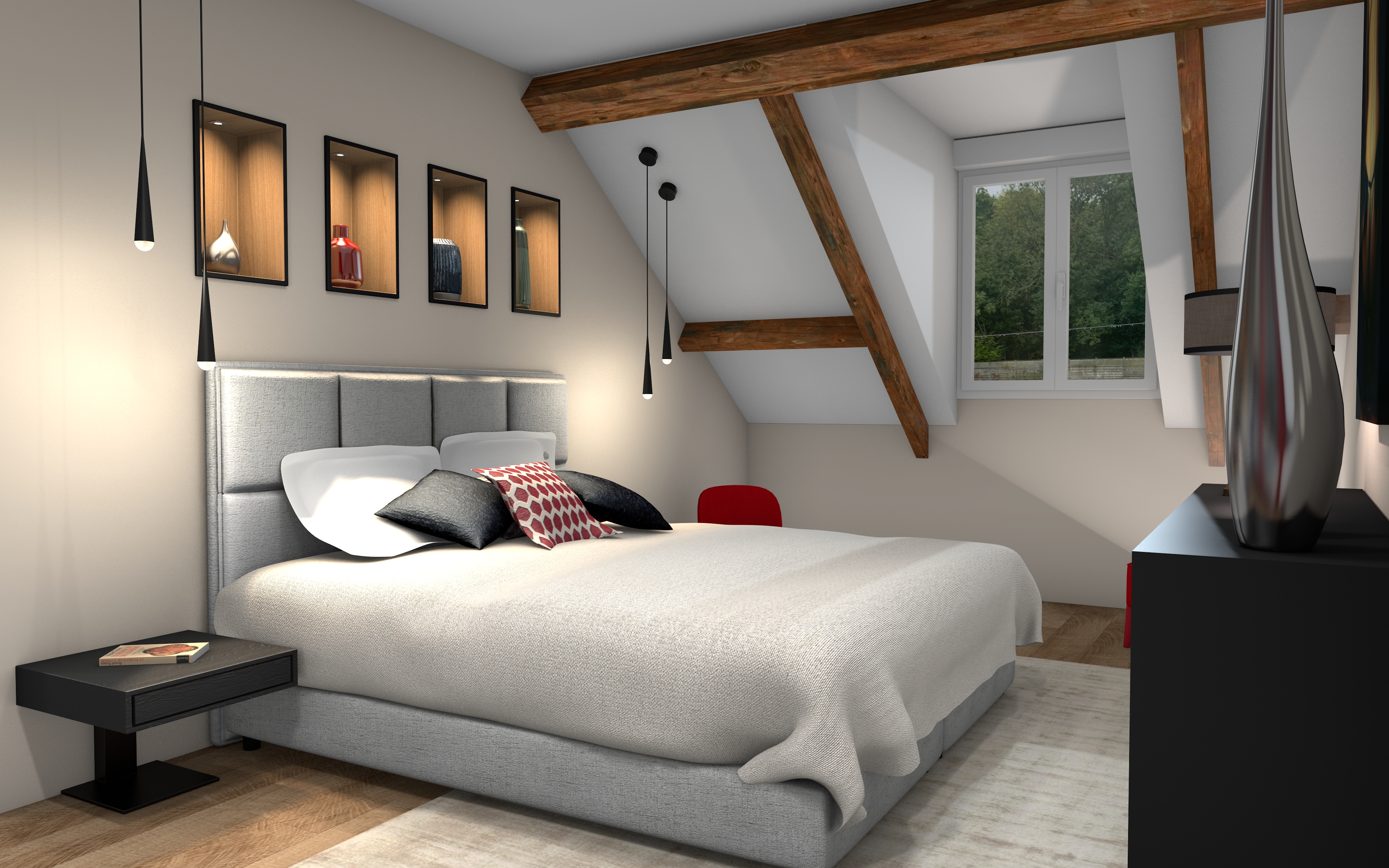 3D Transforamation entres, séjour, cuisine, chambre et salle de bains 