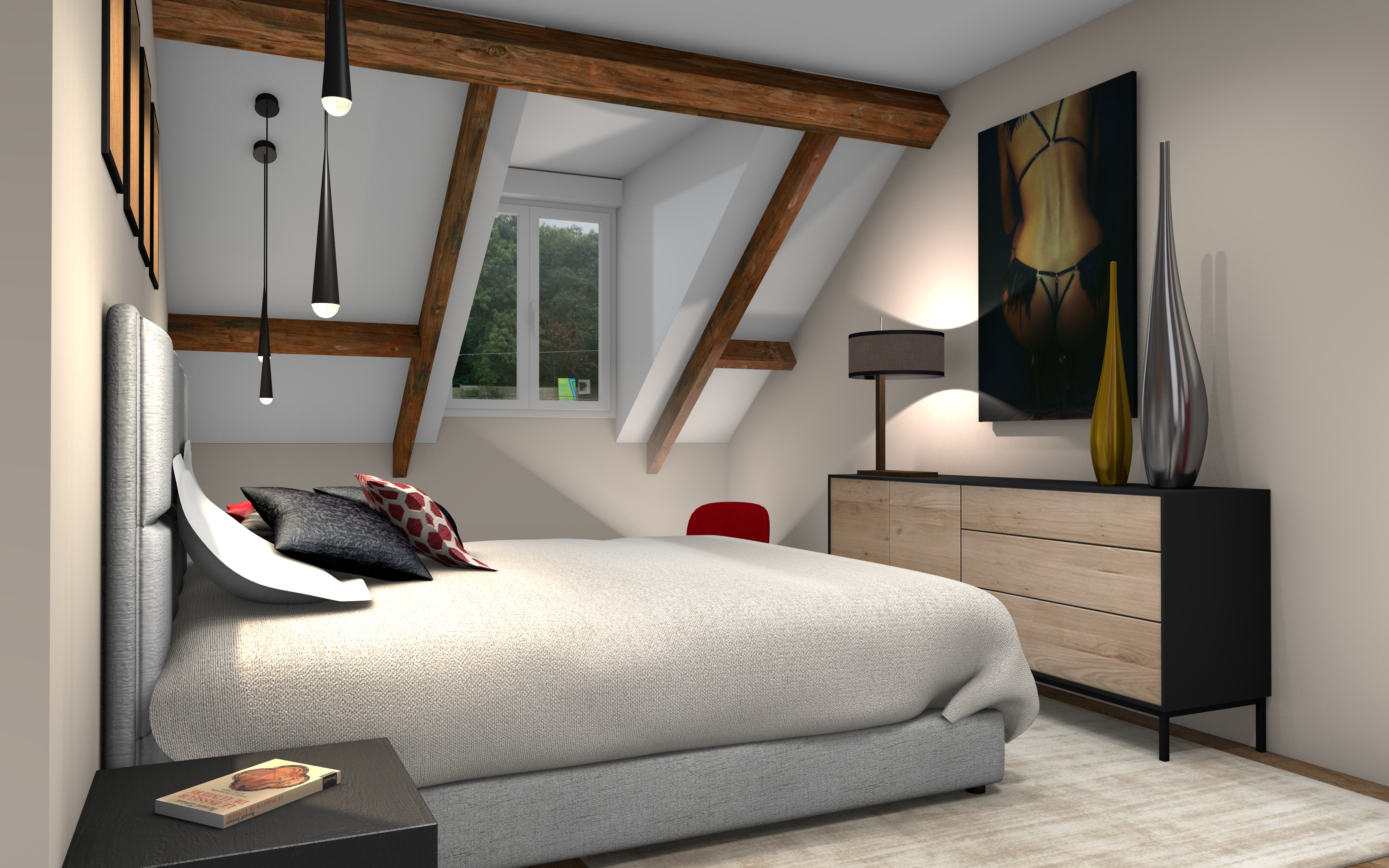 3D Transforamation entres, séjour, cuisine, chambre et salle de bains 