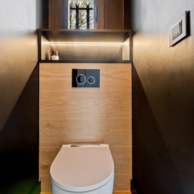 Toilette noir et bois