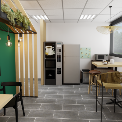 Espace machine à café
