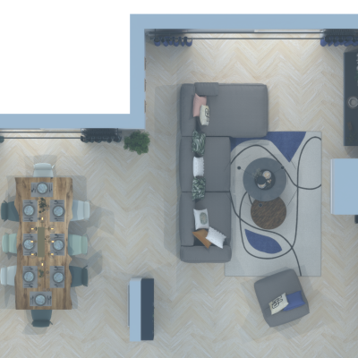 Vue de dessus séjour d'une maison moderne