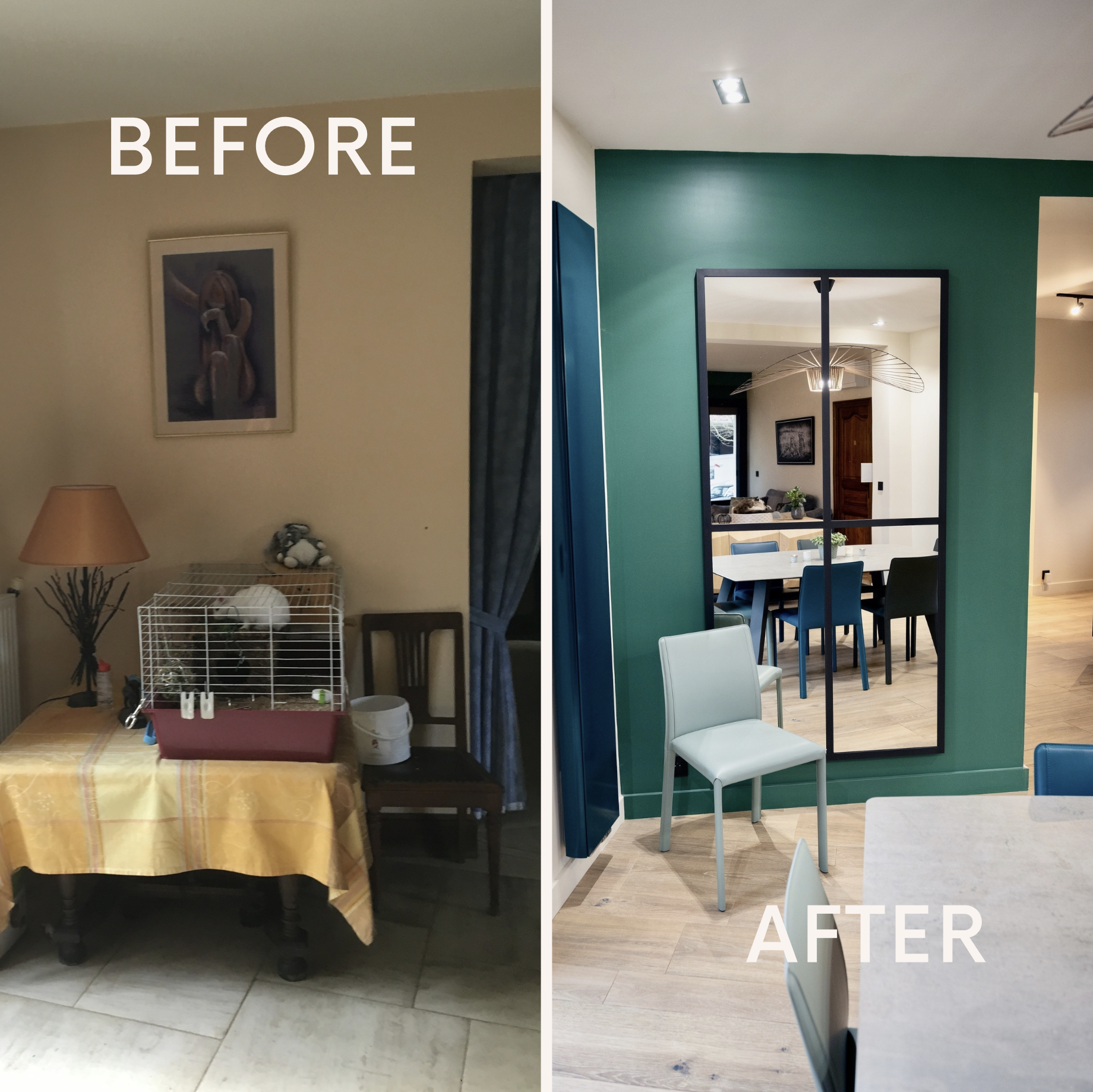 Architecte interieur chaumes 77 avant apre s salle a anger miroir