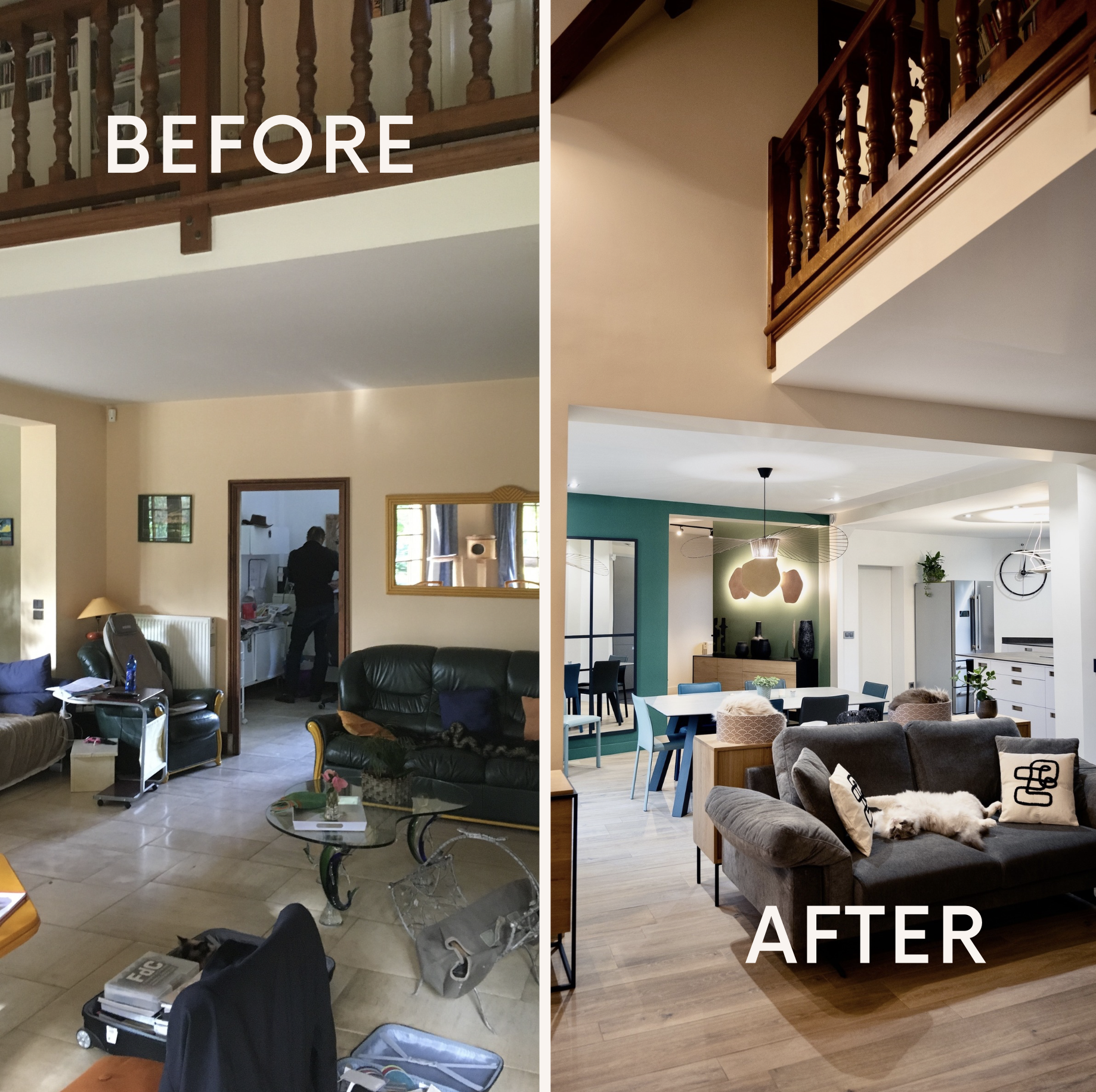 Architecte interieur chaumes 77 avant apre s salle a manger et cuisine