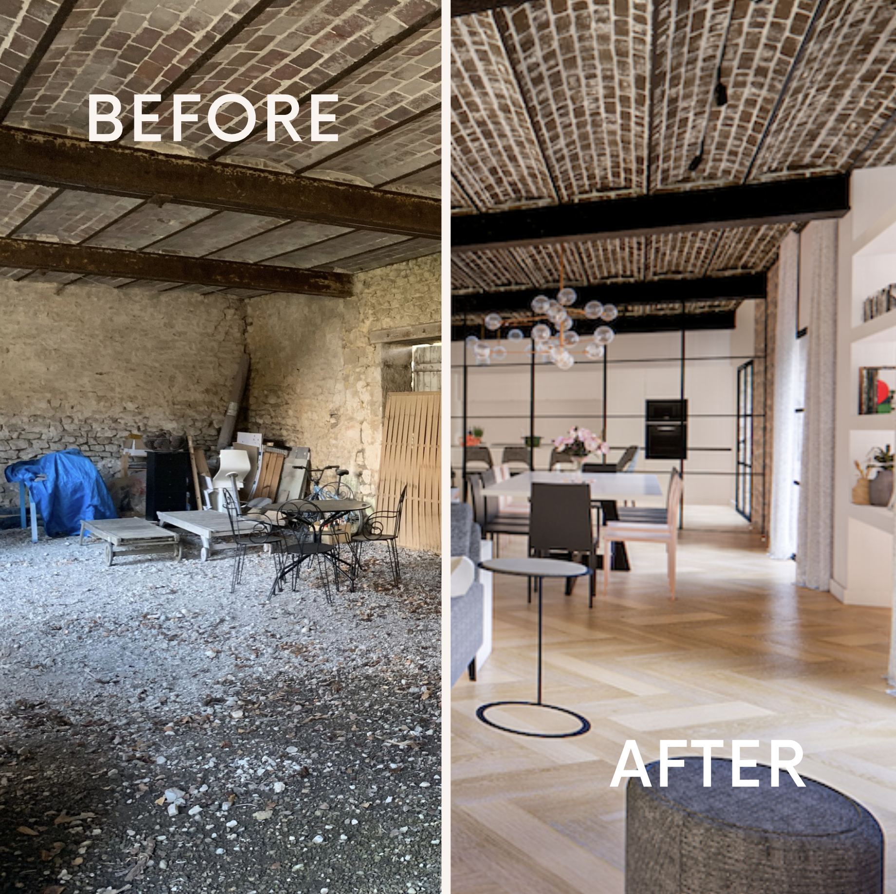 Architecte interieur fayet 02 avant apre s grange se jour