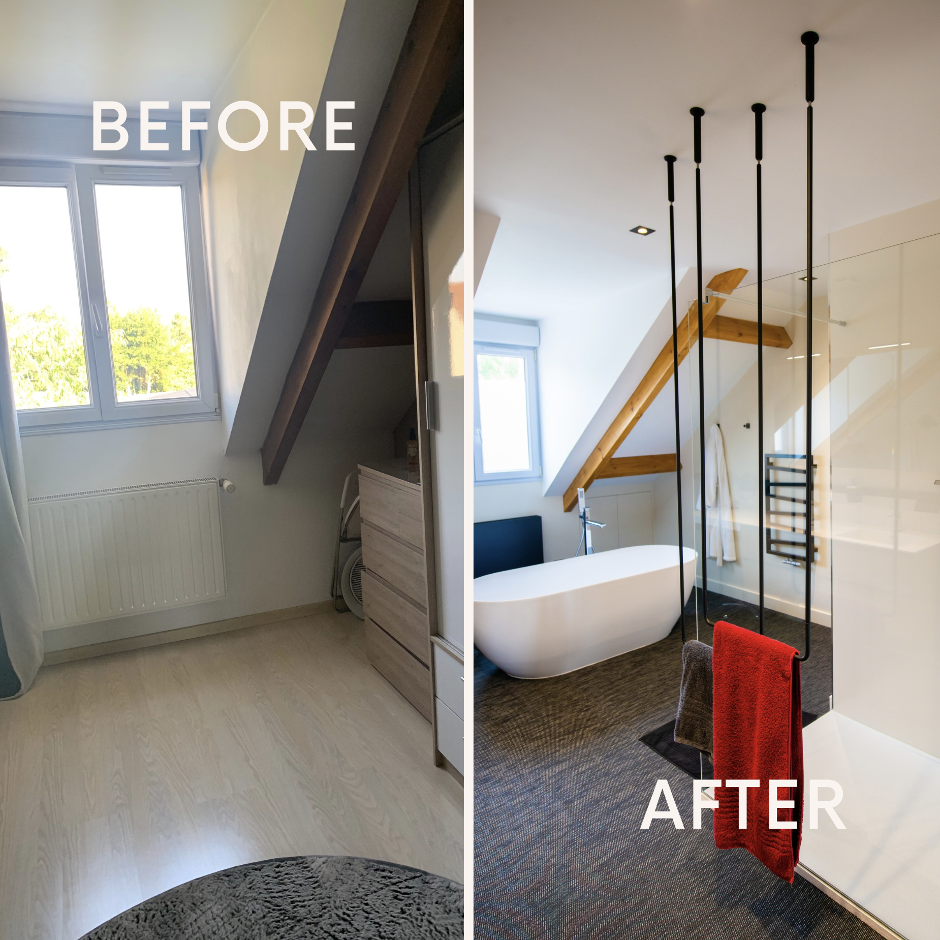 Architecte interieur vaires sur marne 77 avant apre s salle de bain baignoire ilot