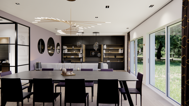 Décoration épurée, couleurs neutres,  lignes épurées