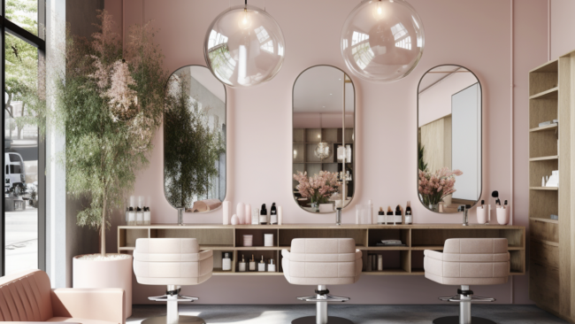 Conception de boutique, de salon de coiffure.